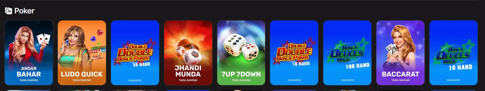 Poker und Videopoker bei Here2Win von Habanero und TaDa Gaming
